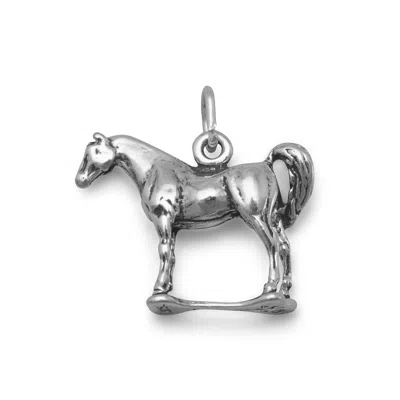 Fashnzfab Oxidized 3d Standing Horse Charm In Orange