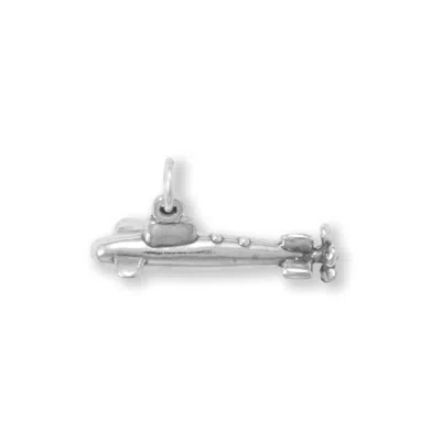 Fashnzfab Oxidized 3d Submarine Charm In Metallic