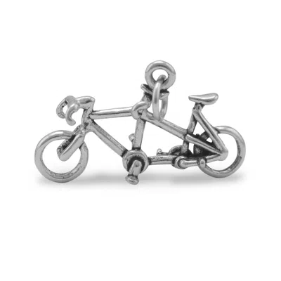 Fashnzfab Oxidized 3d Tandem Bicycle Charm In Pink
