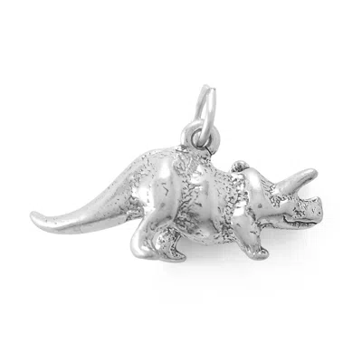 Fashnzfab Oxidized 3d Triceratops Charm In Purple