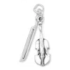 Fashnzfab Oxidized 3d Violin And Bow Charm In Pattern