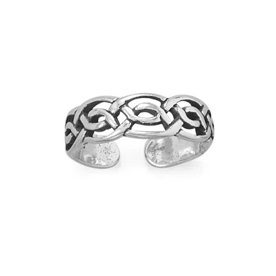 Fashnzfab Oxidized Celtic Design Toe Ring In Pink