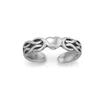 Fashnzfab Oxidized Celtic Heart Design Toe Ring In Silver
