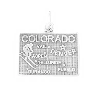 Fashnzfab Oxidized Colorado State Charm In Silver