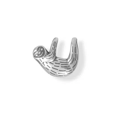 Fashnzfab Oxidized Cute Hanging Sloth Slide In Silver