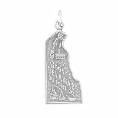 Fashnzfab Oxidized Delaware State Charm In Metallic