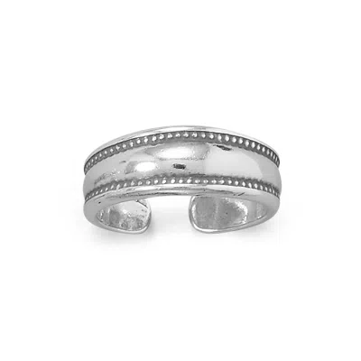 Fashnzfab Oxidized Dotted Edge Toe Ring In Pink