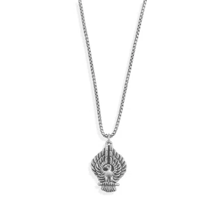 Fashnzfab Oxidized Eagle Pendant In Red