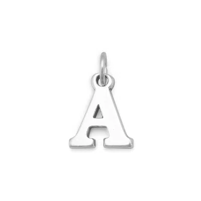 Fashnzfab Oxidized Greek Alphabet Letter Charm - Alpha In Silver