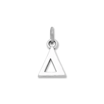 Fashnzfab Oxidized Greek Alphabet Letter Charm - Delta In Pink