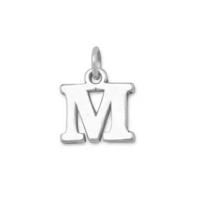 Fashnzfab Oxidized Greek Alphabet Letter Charm - Mu In Silver