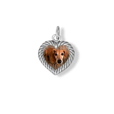 Fashnzfab Oxidized Heart Shaped Picture Frame Charm In Neutral