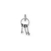 Fashnzfab Oxidized Key Ring With Three Keys Charm In Silver