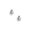 Fashnzfab Oxidized Ladybug Stud Earrings In Silver