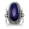 Fashnzfab Oxidized Lapis Ring In Neutral