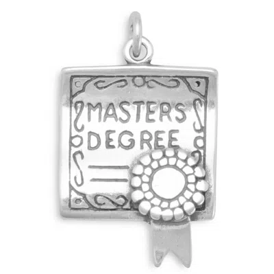 Fashnzfab Oxidized Master's Degree Charm In Silver