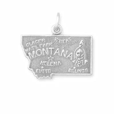 Fashnzfab Oxidized Montana State Charm In Silver