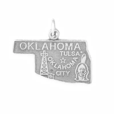 Fashnzfab Oxidized Oklahoma State Charm In Silver