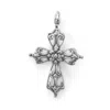 Fashnzfab Oxidized Ornate Cross Pendant In Pattern