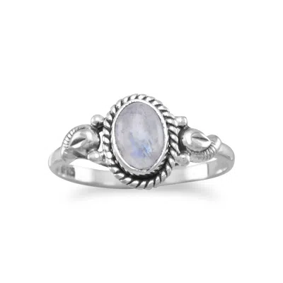 Fashnzfab Oxidized Rainbow Moonstone Ring In Pattern