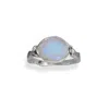 Fashnzfab Oxidized Rainbow Moonstone Wavy Band Ring In Pattern