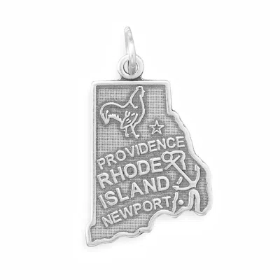 Fashnzfab Oxidized Rhode Island State Charm In Pink