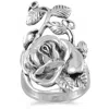 Fashnzfab Oxidized Rose Ring In Pink