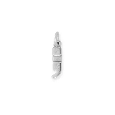 Fashnzfab Oxidized Semicolon Charm In Silver