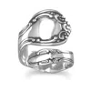 Fashnzfab Oxidized Spoon Ring In Metallic