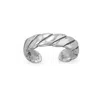 Fashnzfab Oxidized Twisted Rope Design Toe Ring In Silver