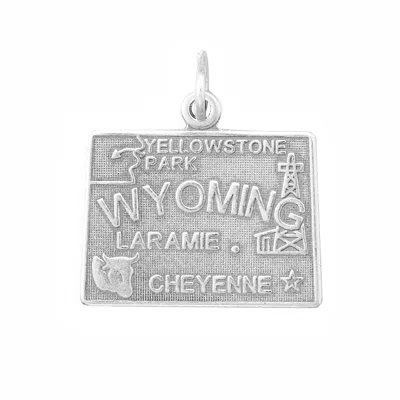 Fashnzfab Oxidized Wyoming State Charm In White