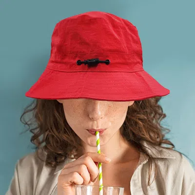 Fashnzfab Packable Compact Outdoor Bucket Hat In Red