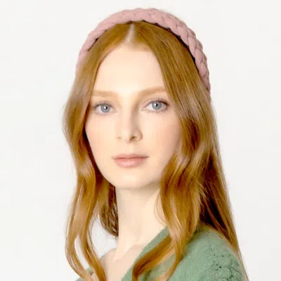 Fashnzfab Padded Braided Headband In Pink
