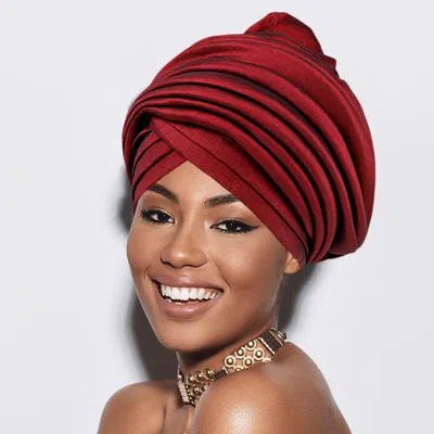 Fashnzfab Padded Puffer Turban Hat In Brown