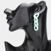 Fashnzfab Paint Splash Resin Link Dangle Earrings In Green