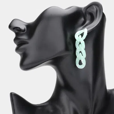 Fashnzfab Paint Splash Resin Link Dangle Earrings In Green
