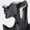 Fashnzfab Paint Splash Resin Link Dangle Earrings In Yellow