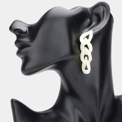 Fashnzfab Paint Splash Resin Link Dangle Earrings In Yellow