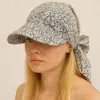 Fashnzfab Paisley Pattern Printed Bow Back Scarf Baseball Cap In Sand