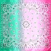 Fashnzfab Paisley Pattern Printed Square Silky Satin Scarf Shawl In Pink