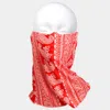 Fashnzfab Paisley Print Seamless Face Tube Mask / Scarf In Red