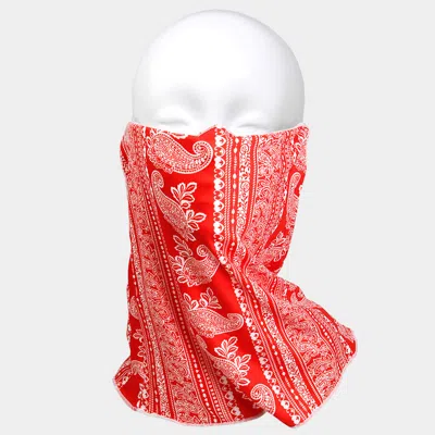Fashnzfab Paisley Print Seamless Face Tube Mask / Scarf In Red