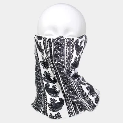 Fashnzfab Paisley Print Seamless Face Tube Mask / Scarf In White