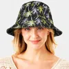 Fashnzfab Palm Tree Printed Bucket Hat In Black