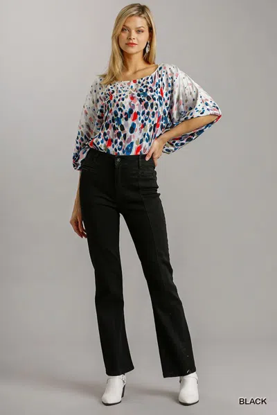 Fashnzfab Panel Straight Cut Denim Jeans With Pockets In Black