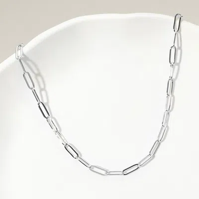 Fashnzfab Paperclip Chain Necklace - Silver