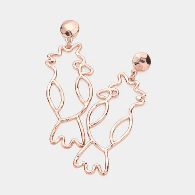 Fashnzfab Parrot Metal Earrings In White