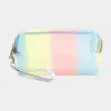 Fashnzfab Pastel Color Striped Pouch Bags In Multi