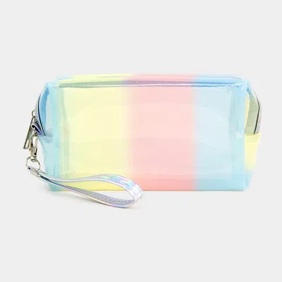 Fashnzfab Pastel Color Striped Pouch Bags In Multi