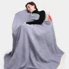 Fashnzfab Pastel Colored Throw Blanket In Gray